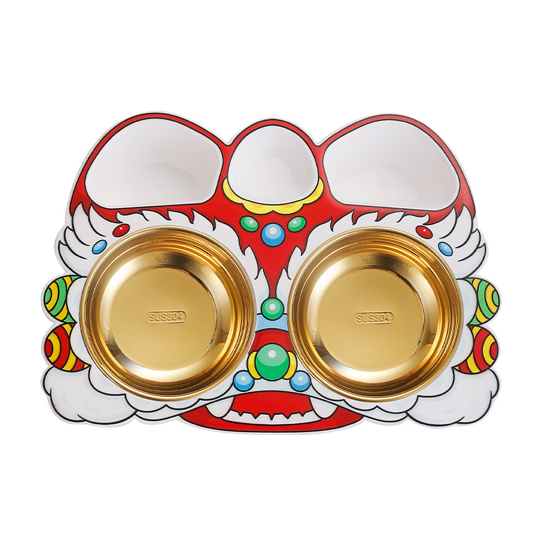 La nueva marea nacional despertar león 304 platos de acero inoxidable para niños estudiantes regalos para bebés a prueba de caídas cubiertos de jardín de infantes
