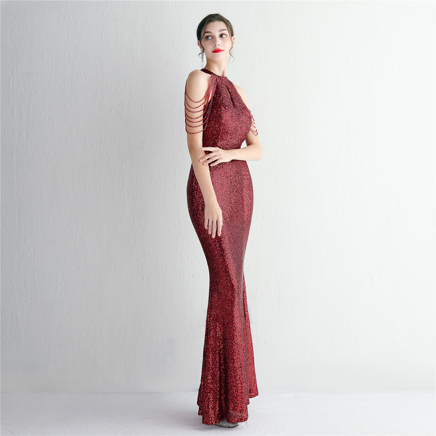 D9362 1630K VÁY ĐẦM LIỀN THÂN DỰ TIỆC NỮ YIEOUBA DÁNG ÔM BODY GỢI CẢM SEXY KIỂU ĐUÔI CÁ THỜI TRANG NỮ G05 SẢN PHẨM MỚI