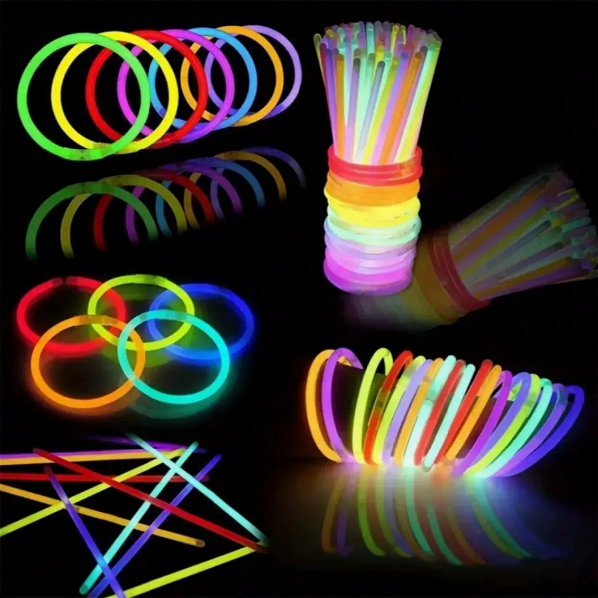 Концерт встряхивания светящийся танец светящийся браслет 100 одноразовые светящиеся палочки игрушки оптом Amazon temu