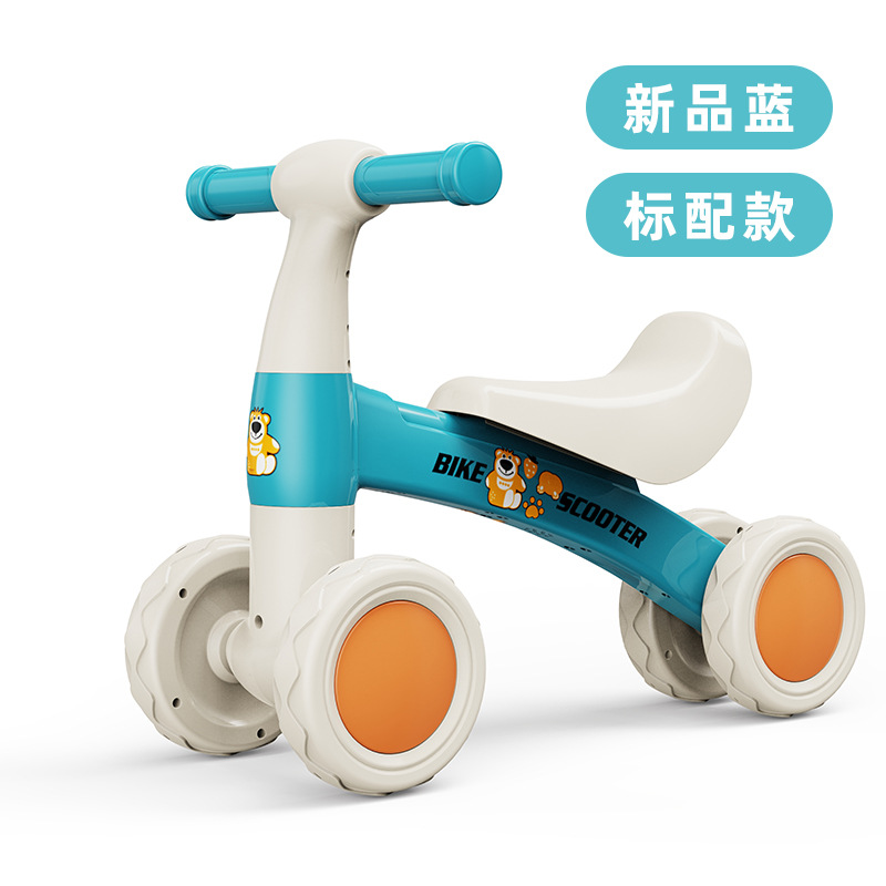 Cuatro ruedas de equilibrio para niños de 1 - 3 años de edad, patineta para bebés sin pedal, caminante anti-rollback, música, luces deslizantes