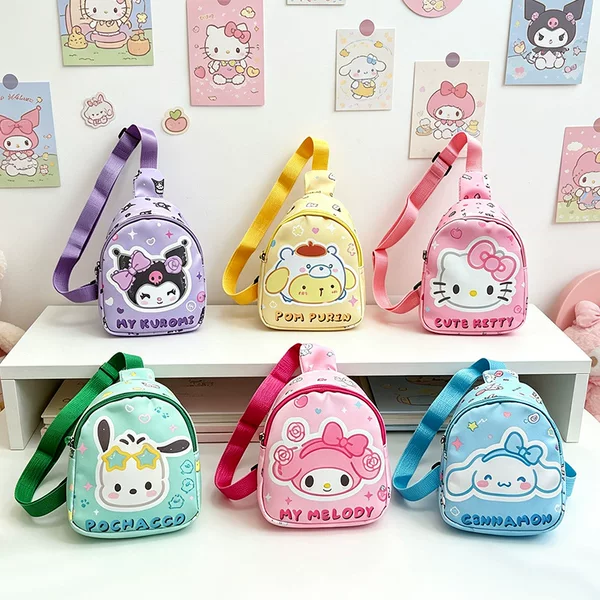 Children's Crossbody Bag, Large Capacity, New Cute Cartoon KT Cat Design, Stylish and Versatile Bag for Girls in Kindergarten