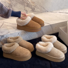 厚底内增高雪地靴女款2025新款冬季加绒加厚保暖东北大棉鞋毛毛鞋