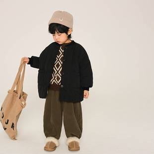 Customized Boys' Cotton-Padded Jackets, Winter Korean-Style Kidsren's Quilted Cotton-Padded Jackets for Small and Medium-Sized Kidsren, Thickeneded and Velvet Cotton-Padded Jackets