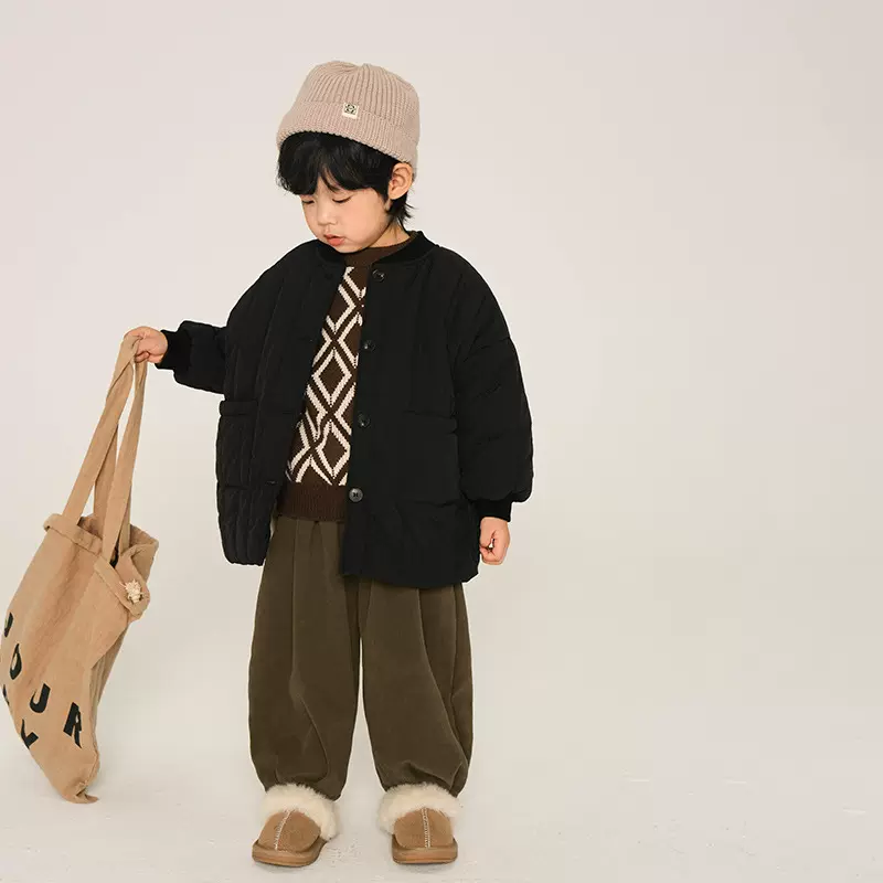 畅果童装男童棉衣冬季韩版儿童绗线棉服中小童宝宝加厚加绒棉袄