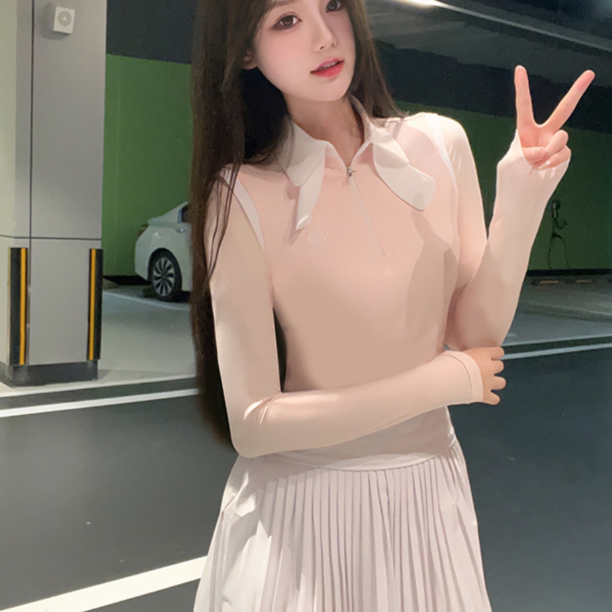 New Golf Women's Clothing Ball Clothing Women's Top Long Sleeve T-Shirt Short Skirt Suit Sun Protection Sports Jersey