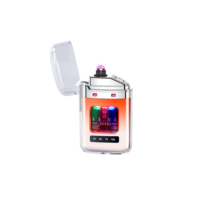 透明シェル電子パルスライター屋外防風ライターデュアルアークシガーライタークロスボーダー外国貿易卸売|undefined