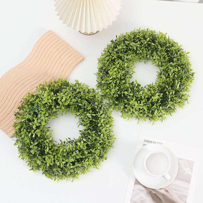 仿真绿色植物花生草假花批发 工程园艺户外装饰花环亚马逊热