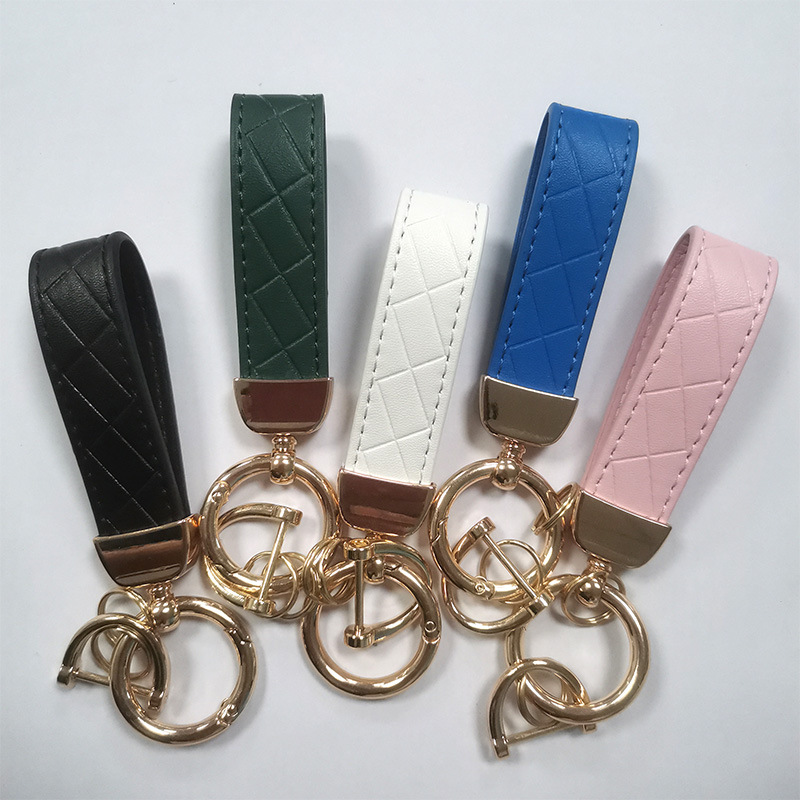 Simple Style Solid Color Pu Leather Zinc Alloy Women's Bag Pendant Keychain display picture 1