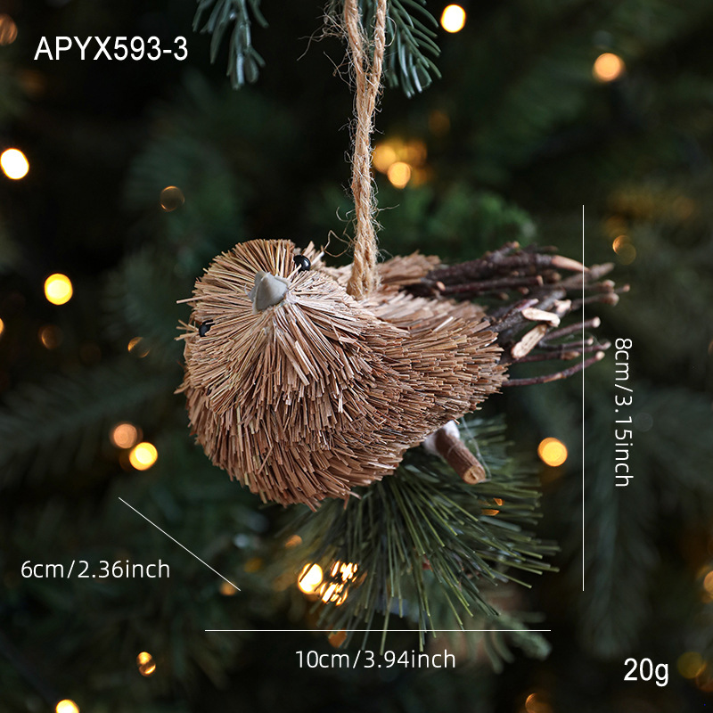 Paja trenzada seda algodón alce colgante muñeca muñeca ventana árbol de Navidad decoración de mesa decoración de Navidad