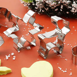 新款跨境热销圣诞系列430不锈钢9件套饼干模雪人圣诞树姜饼人