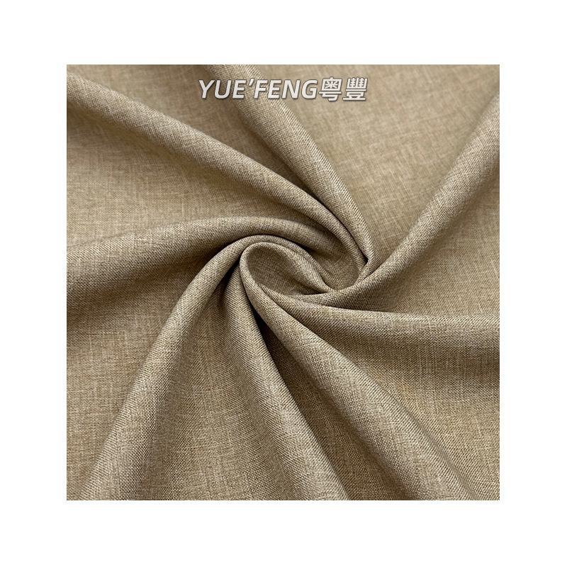 阳离子平纹仿麻面料 涤纶抗皱耐磨双色工装服休闲套装裤子布料|undefined