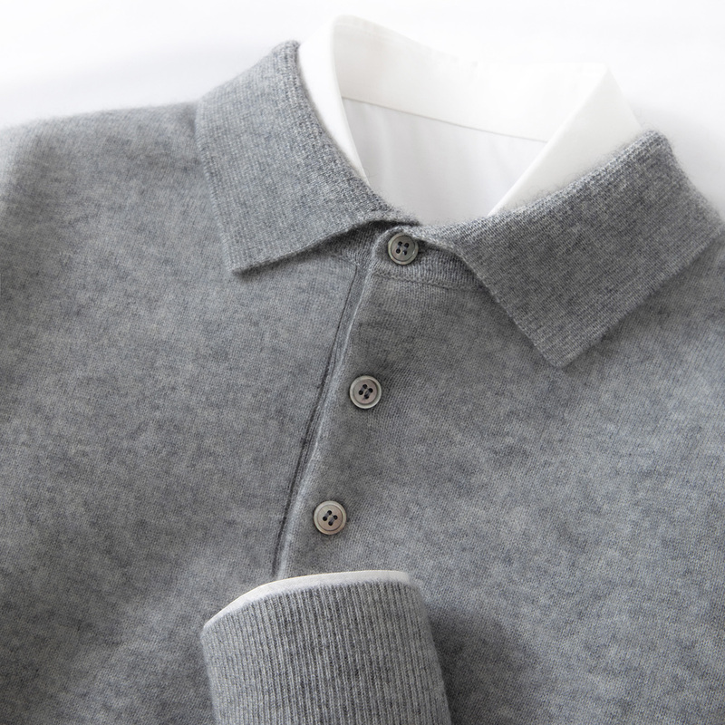 Wholesale High-End Stylish Spring and Autumn Fleece Sweater for Men, Polo Collar, Business Casual New Style, Slim Fit Knit Base Shirt Wholesale High-End Stylish Spring and Autumn Fleece Sweater for Men, Polo Collar, Business Casual New Style, Slim Fit Knit Base Shirt