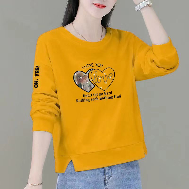 棉女士长袖卫衣秋款上衣女韩版宽松小个子短款打底衫春秋款