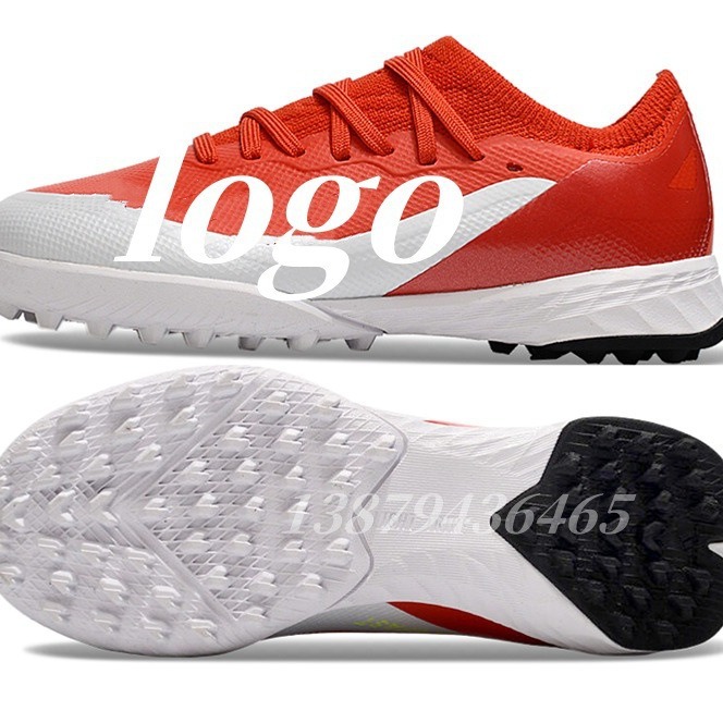 Los fabricantes de Putian venden al por mayor zapatos de fútbol de la serie X de entrenamiento verde de uñas rotas para niños y niñas de interior transfronterizos