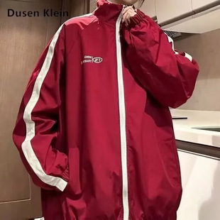 Duffy Handsome Men's Autumn Retro Double-sided Waterproof Collar Jacket Men's Trendy Brand Loose Couple Casual Sports Jacket