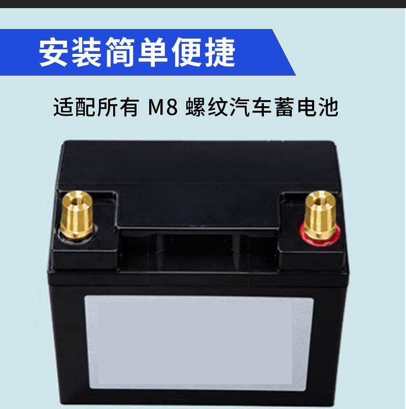 M8 Hexagonal Battery Terminal Car Battery Terminal Modification Battery Post Terminal Connector Pure Copper Integrated