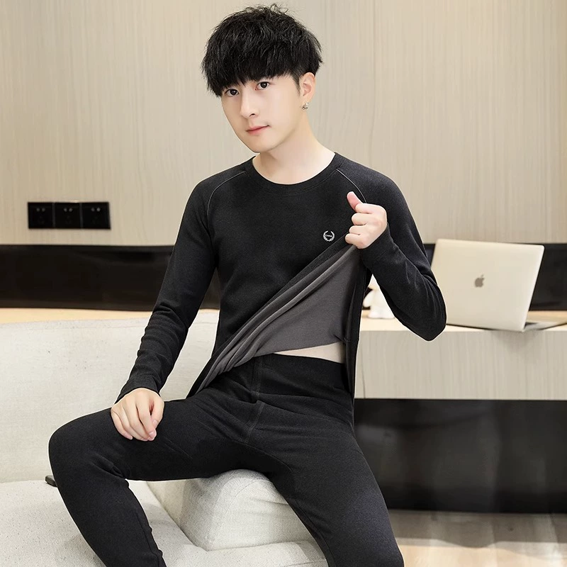 Velvet keep warm set for elementary school students for boys, thermal underwear, for teenagers, loose fit