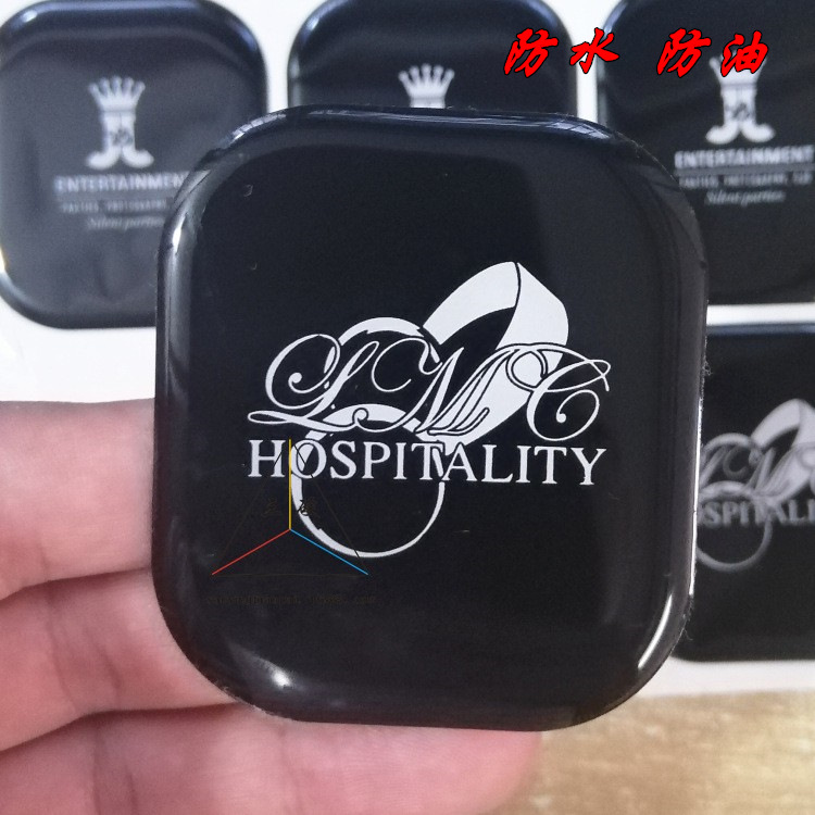 耳机外贸单 底不透光 表面无胶纹滴胶LOGO水晶滴胶贴纸