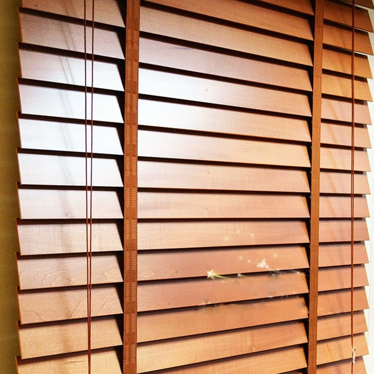 Solid Wood Venetian Blinds — Basswood or Bamboo, 5 cm / 3.5 cm Slats, Custom Size