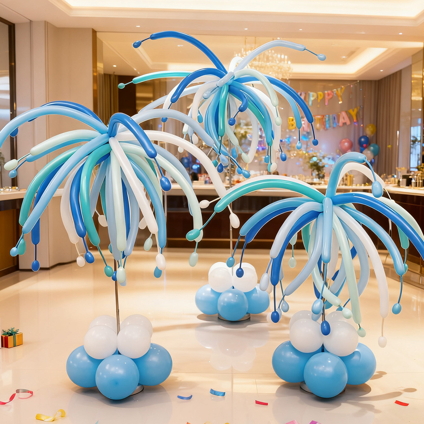 Spring Festival Fireworks Long Balloon Pillars Floor Decorations New Year Of The Horse Party New Year Scene Setup For Shopping Malls And Companies_voghion.com