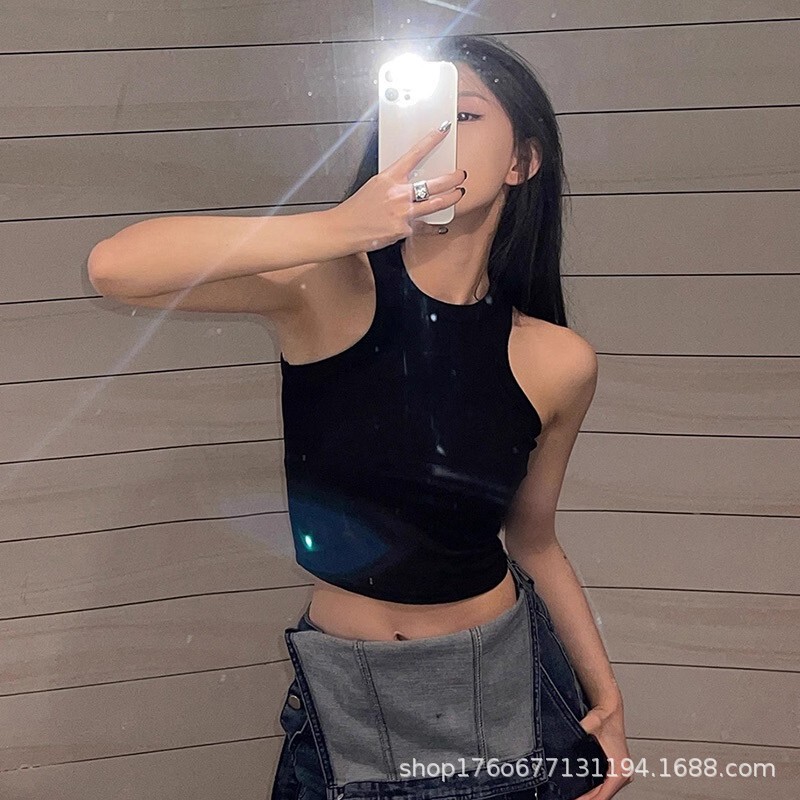 Sports Fitness Halterneck Suspender Top for Women's Summer Outer Wear and Inner Layering Sweet and Cool Sleeveless Small Camisole
