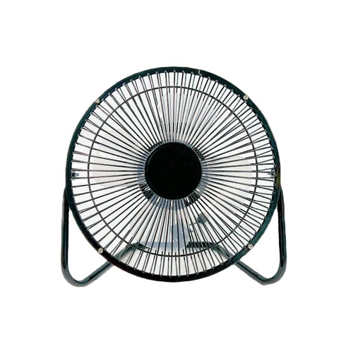 Cross-border USB small fan 8-inch iron craft office dormitory mini rotating fan portable desk subwoofer fan