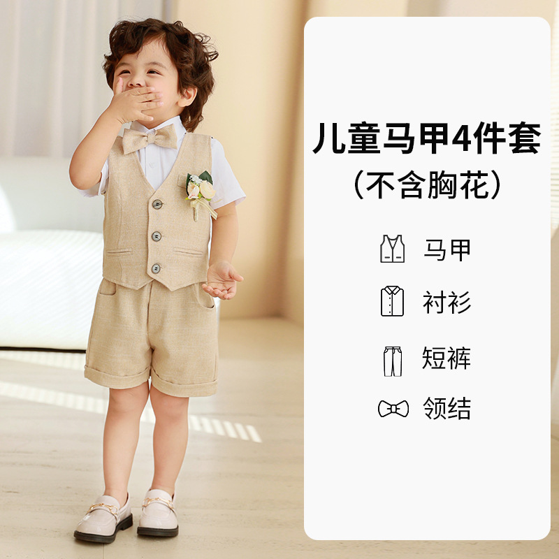 Traje para niños, traje de chaleco, vestido de verano para bebés, anfitrión de cumpleaños, traje de piano para niña de las flores para niños