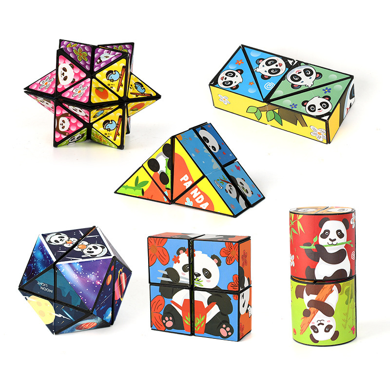 Variable unlimited folding Rubik's cube, transformer, constructor, three dimensional toy, panda, 3D, anti-stress