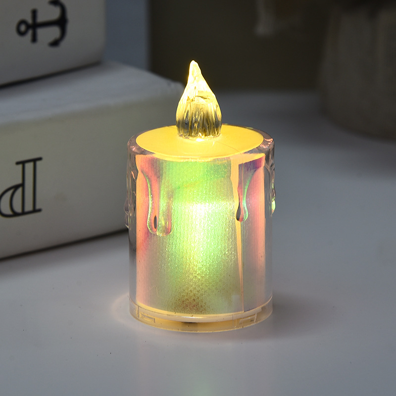 LED vela electrónica colorido transparente lágrima té cera romántica ins cumpleaños propuesta boda Navidad decoración linterna