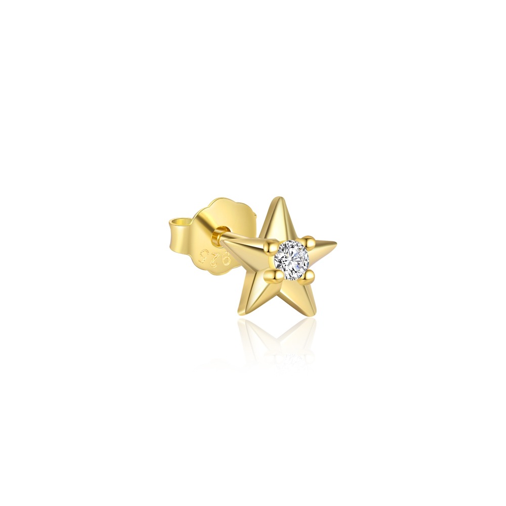 2g Weight Long-Lasting Plated Gold Plating Process 925 Sterling Silver Ear Needle Material 18K Real Gold Plated Plating Material Zircon Inlay Material Small Stud Earrings Classification 1 Piece, 1 Pair Quantity Casual, Daily Occasion 925 Sterling Silver Material Star, Moon, Heart Shape Pattern Women's Gender Basic, Simple Style Style 925 Sterling Silver Star Moon Heart Shape Zircon Small Stud Earrings 6