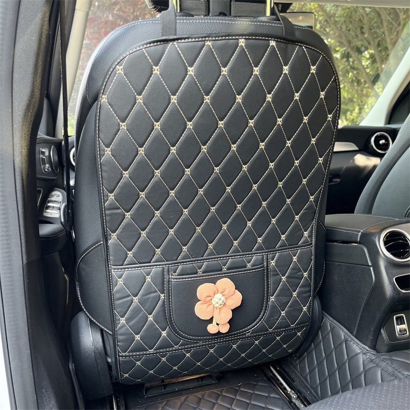 Back Protector – Qìchē Chair back anti-kick pad - orange-sunflower-black-long-anti-kick-pad-single