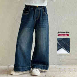 童装女童加绒裤子2025冬季新款儿童加厚休闲牛仔裤大童秋冬长裤潮