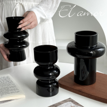 轻奢玻璃花瓶高级感ins风民宿简约创意客厅餐桌面插花装饰摆件