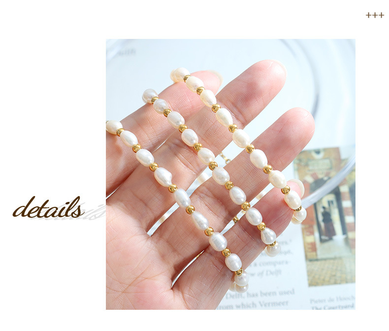 Simple Style Geometric Titanium Steel Beaded Bracelets Necklace