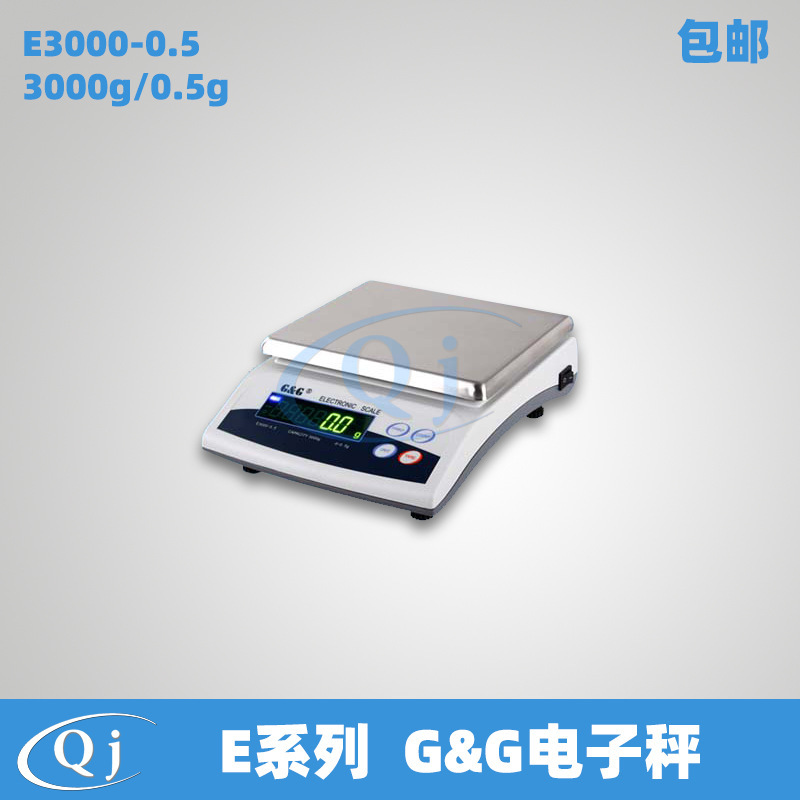 双杰G&G E3000-0.5 3000g/0.5g电子天电子秤 RS232接口有打印按键