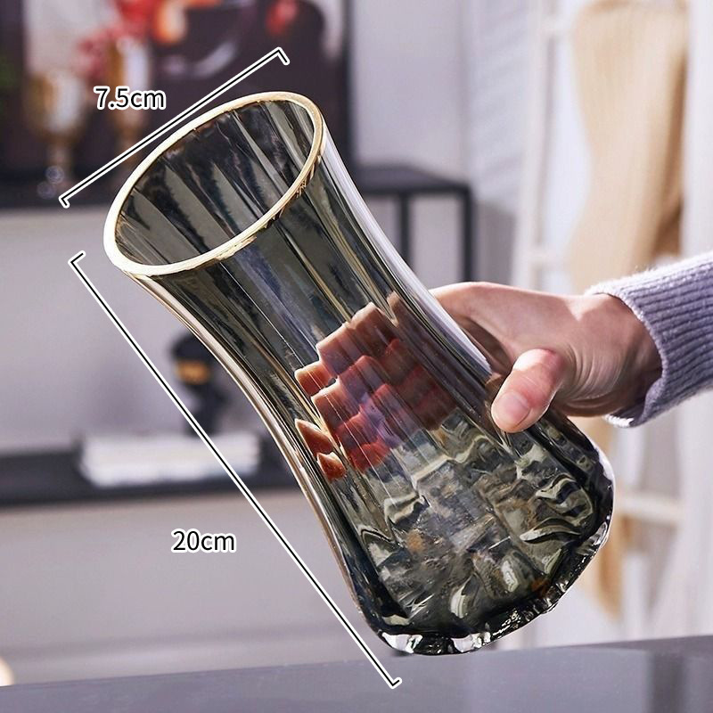 Flores de vidrio de lujo ligero y simple, flores de lirio de agua, arreglos de flores de la sala de estar nórdicos, adornos creativos.