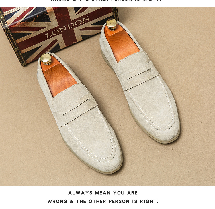 Mocassini uomo in camoscio slip-on scarpe casual comode_voghion.com