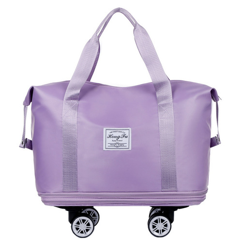 Large-capacity rolling travel bag for students, business trips, and maternity prep—waterproof design with dry-wet separation and expandable functionality.