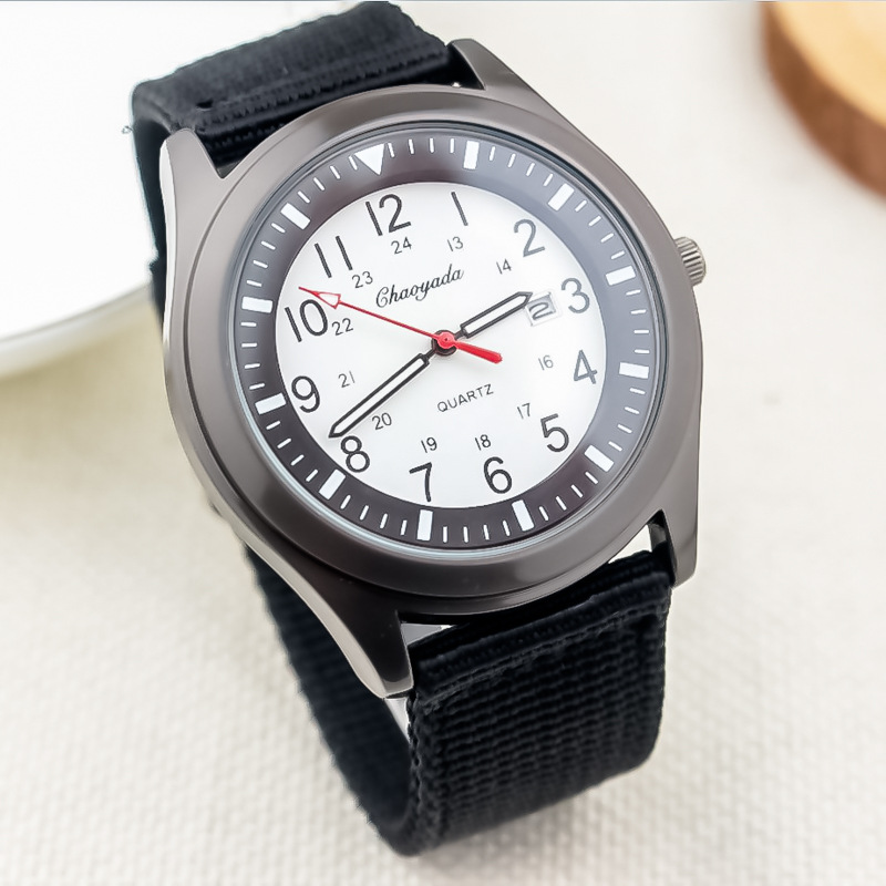 2022 reloj de moda de estilo coreano para hombres para estudiantes de secundaria y secundaria de lona deportiva al aire libre Calendario de hombre reloj impermeable