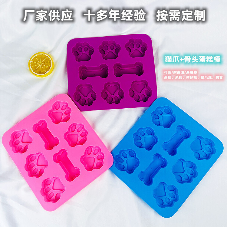 メーカーの現物卸売り6連猫爪と骨入りシリカゲルケーキの型子餅の型香薫型は高温に耐えやすい|undefined