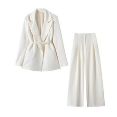ヨーロッパとアメリカの春の新作婦人服ブレンド気質スーツジャケット + カジュアルパンツ 2 点セット