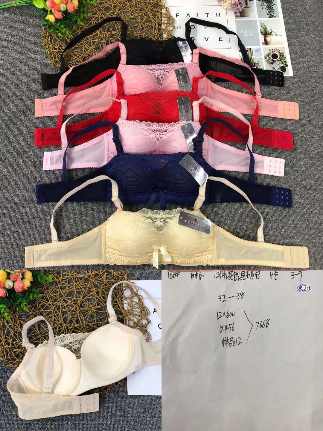 Pecho grande de verano que adelgaza la ropa interior delgada del tubo del cordón cómodo respirable ajustable pecho grande más el tamaño sin el anillo de acero