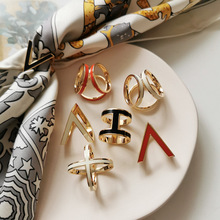 几何丝巾扣环高级感百搭两用珐琅彩配饰长方形围巾固定扣飘带扣女