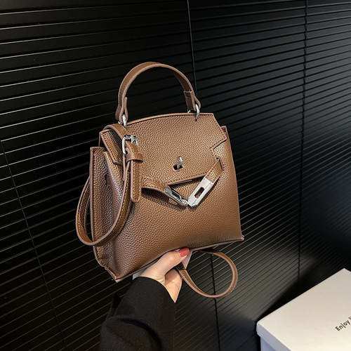 Ladies' Retro Daily Commute Versatile High-Quality Texture Kelly Handbag with Large Capacity Crossbody Bag