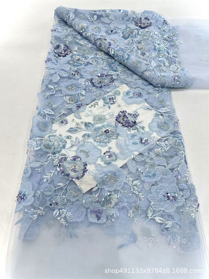 industria pesada láser flor adhesivo tela bordada alta elegante estilo nacional cheongsam vestido camisa vestido tela