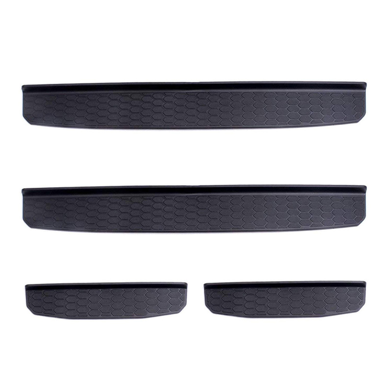 Black Front and Rear Door Entry Guard 2018 for Jeep Wrangler JL 4 Doors Threshold Strip