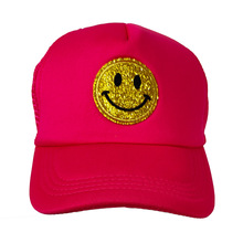 黃色笑臉網格棒球帽  夏季戶外防曬潮流爆款鴨舌帽