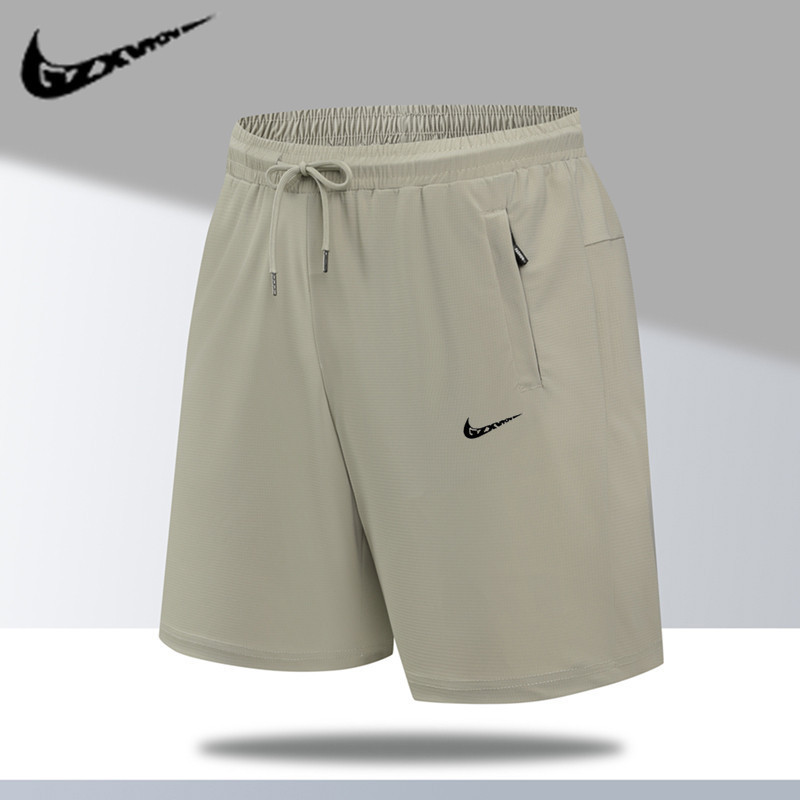 Cross-Border 2025 New Summer Ice Silk Five-Point Pants Quick-Drying Shorts Exquisite Plaid Casual Sports Pants Large Size Men's Pants