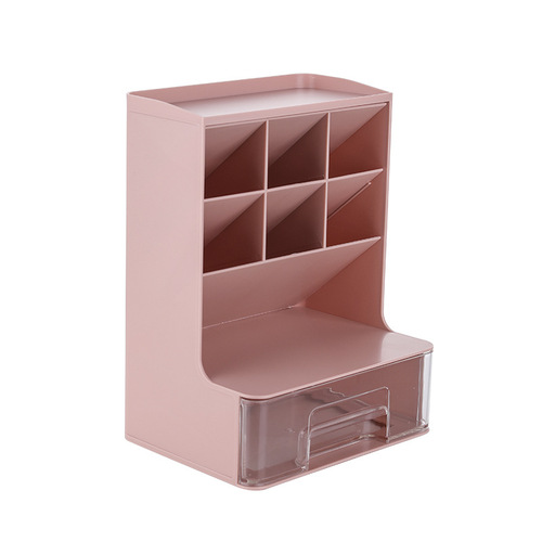 Internet celebrity oblique plug-in pen holder stationery storage box student cartoon pen holder office multi-functional storage rack drawer type
