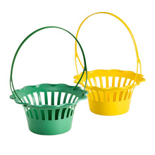 厂家直供新款塑料花篮清明节塑料花篮塑料手提祭祀花蓝批发